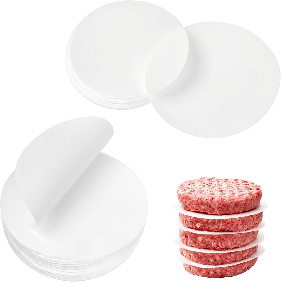 500 Stuks Rond Grillpapier 13 cm - Anti-aanbak Papier voor Burgers, Patat en Taarten