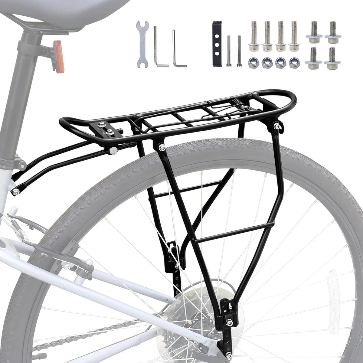 Verstelbare Aluminium Achterdrager voor Fietsen van 24-28 Inch en 700C - Ideaal voor Transport en Bagage