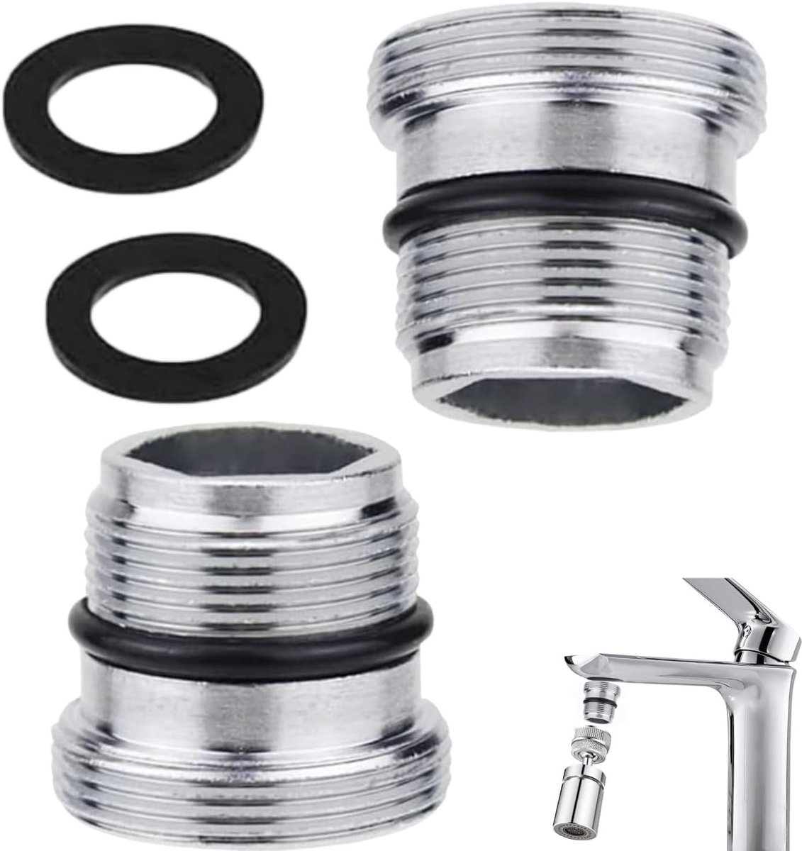 M18 naar M22 Mannen Draad Adapter voor Keuken en Badkamer, Metaal Aerator voor Waterfilter en Kraanaccessoires