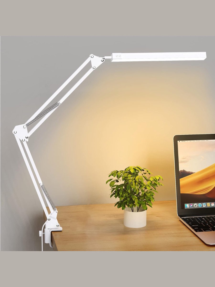 Allvia® Bureaulamp Met Klem - Bureaulamp - Lamp - Wit - 41cm x 13cm x 6cm