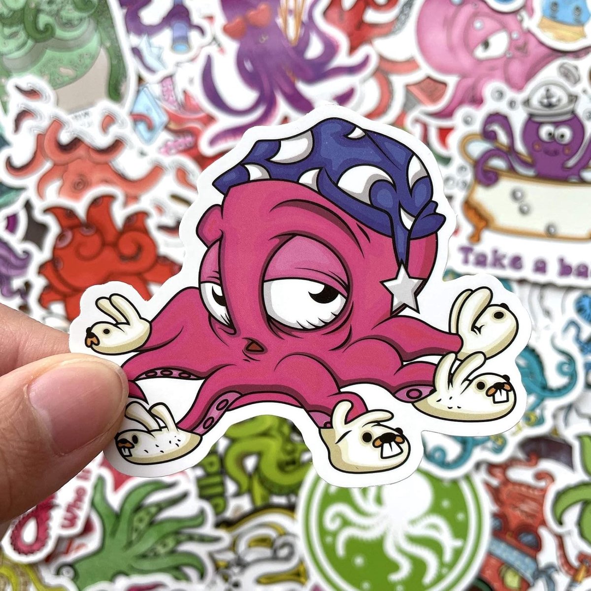 Schattige Tijger Stickers - Waterdichte Vinyl Stickers voor Laptop, Koffer en Skateboard - 50 Stuks in Paars