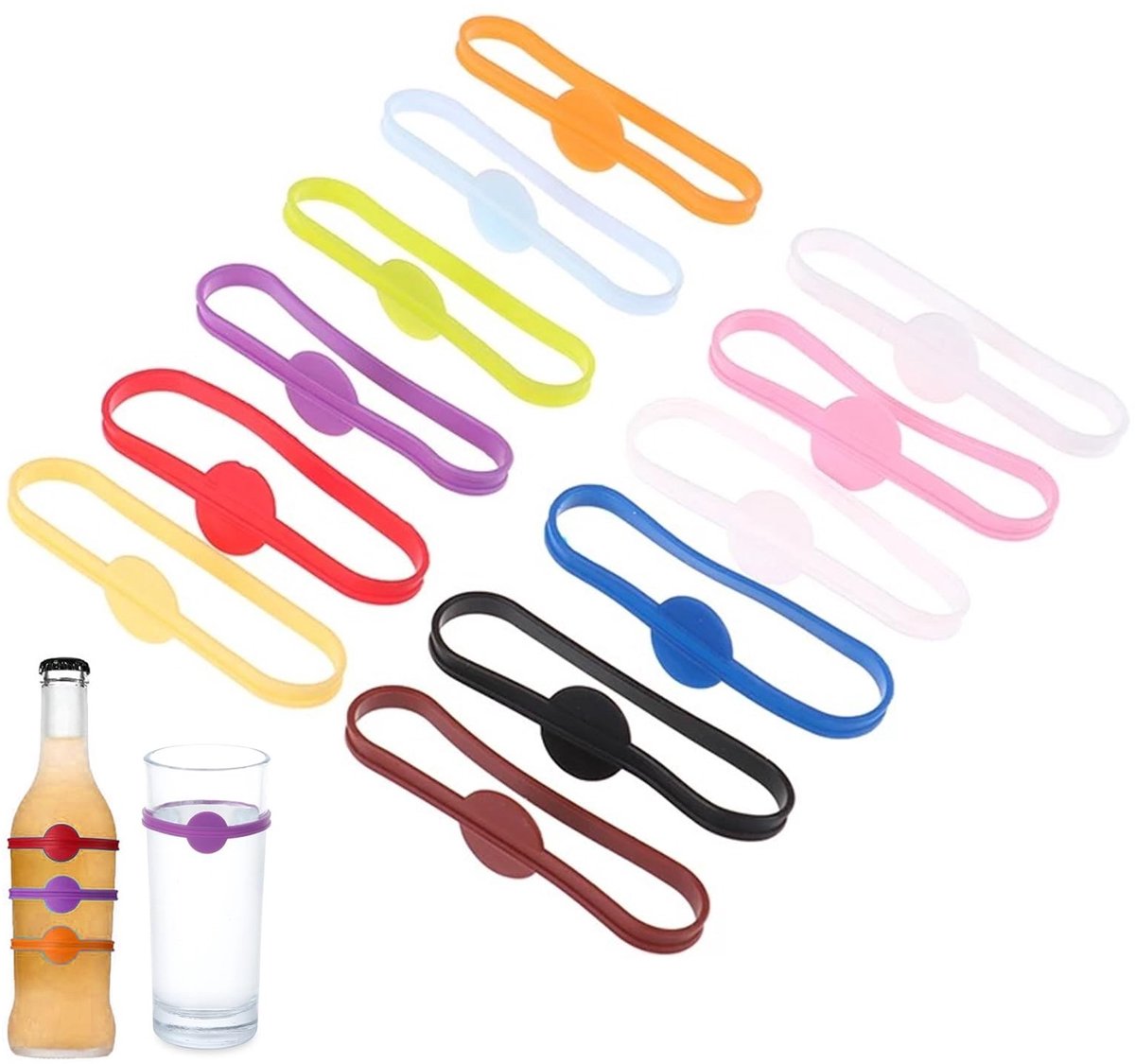 Elzusha - Set van 12 Glazen Markers voor Drinkglazen