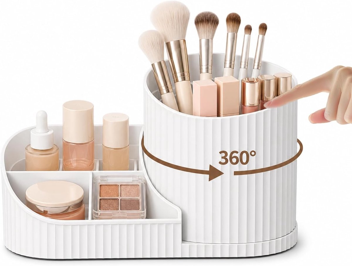 Draaibare Make-up Organizer voor Kledingkast en Badkamer met Ruimte voor Accessoires en Cosmetica