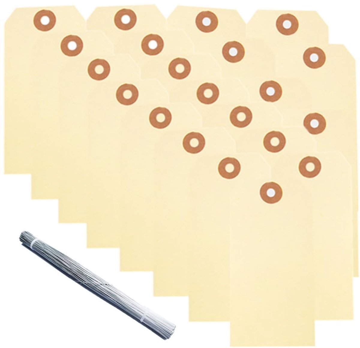 Elzusha - 100 Stuks Blank Papieren Hanglabels met Draad