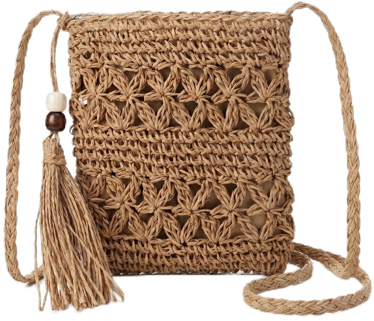 Elzusha - Handgeweven Boho Draagtas met Kwastjes voor Vrouwen