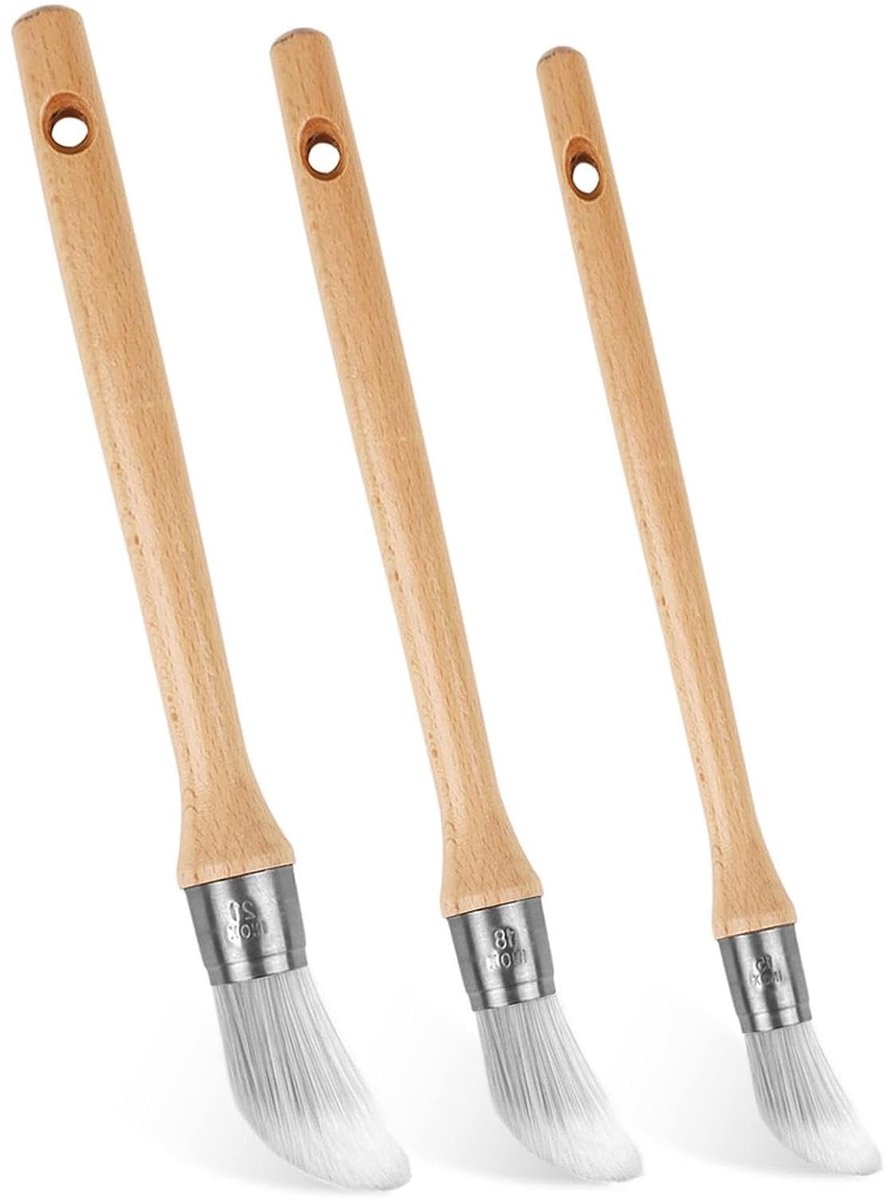 Elzusha - Set van 3 Ronde Kwasten voor Fijn Schilderen