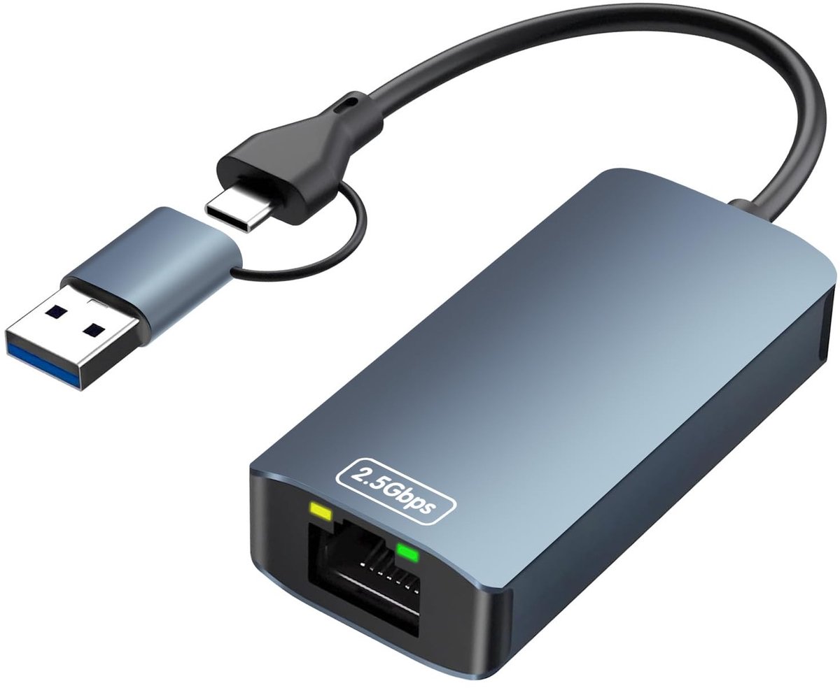 Elzusha - USB C Ethernet Adapter voor Snel Netwerkverbinding