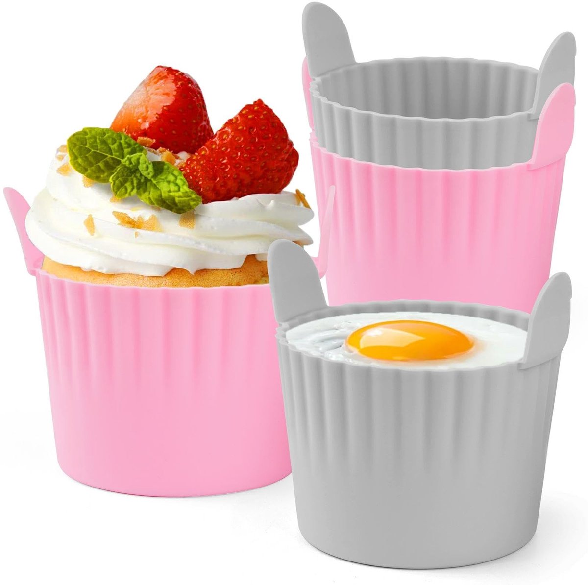 Elzusha - Silicone Muffin Mallen voor Air Fryer, Set van 4