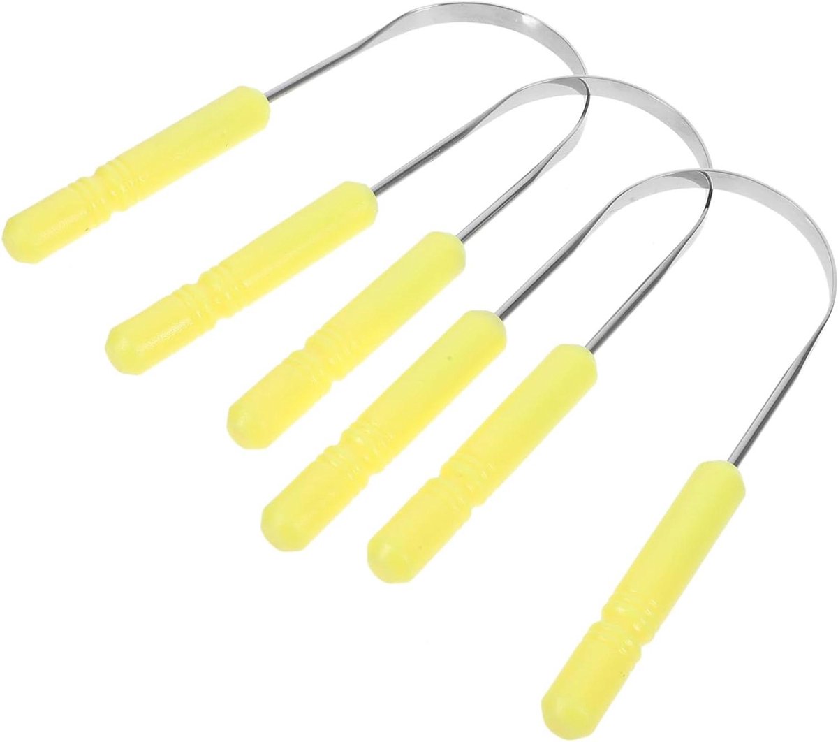 Tongschrapers Set - Mondverzorging Hulpmiddel - Frisse Adem - Roestvrij Staal - 3 Stuks - Zilverkleurig