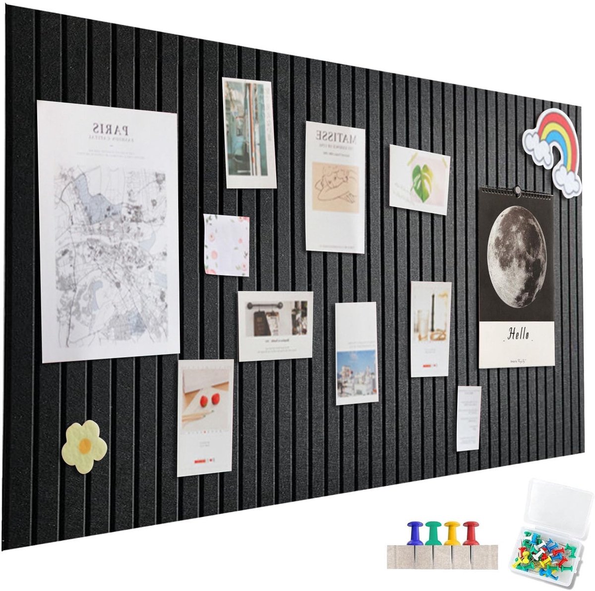 Elzusha - Zelfklevende Bulletin Board Large - Felt Pin Board voor Wanddecoratie