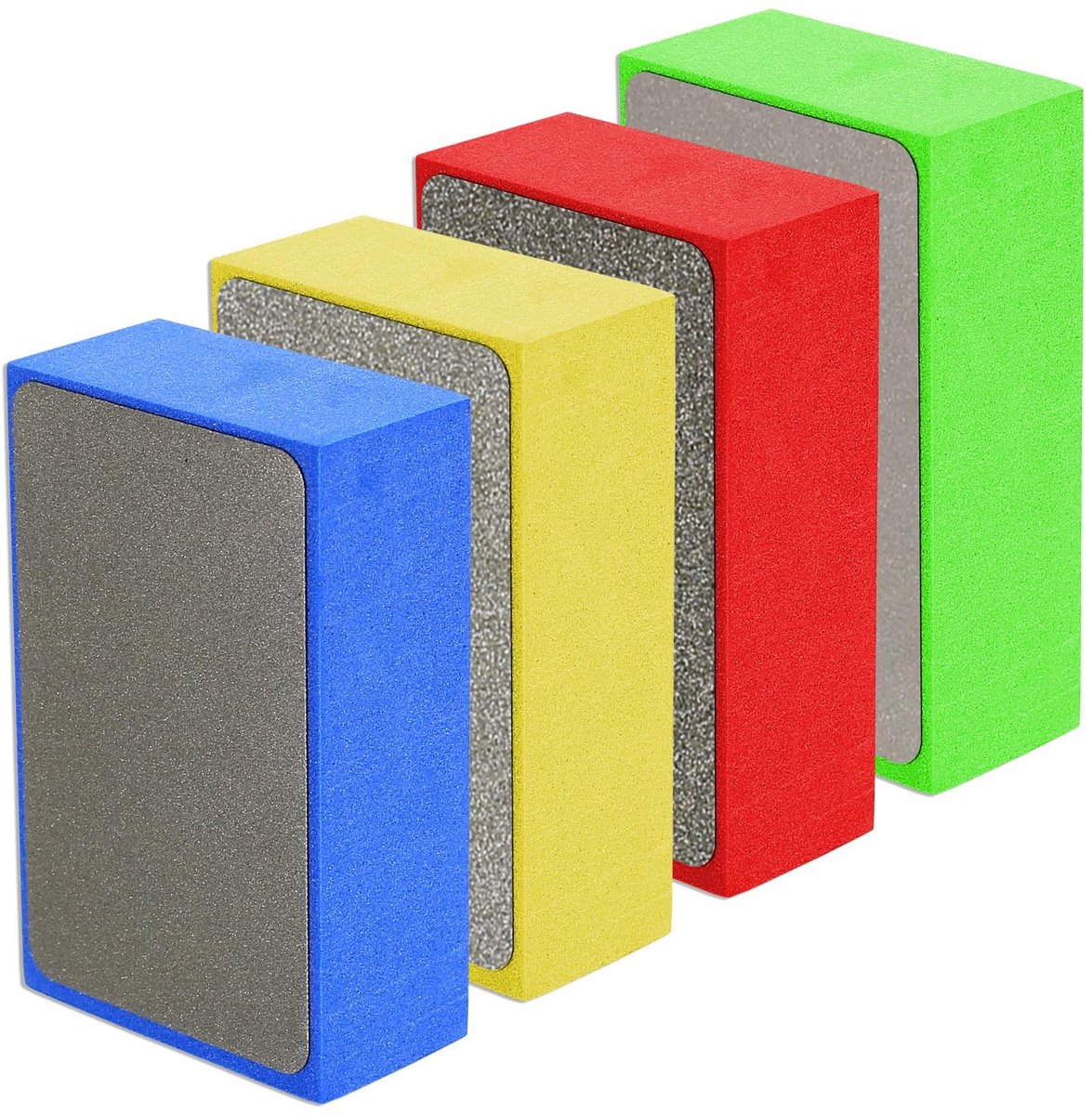 Elzusha- Handpolijstpads 4 Stuks - Diamant Schuurblokken - Herbruikbaar - Hoogwaardig Schuurschuim - Geschikt voor Marmer/Graniet/Glas - 4 Korrelgroottes - Schuurpads