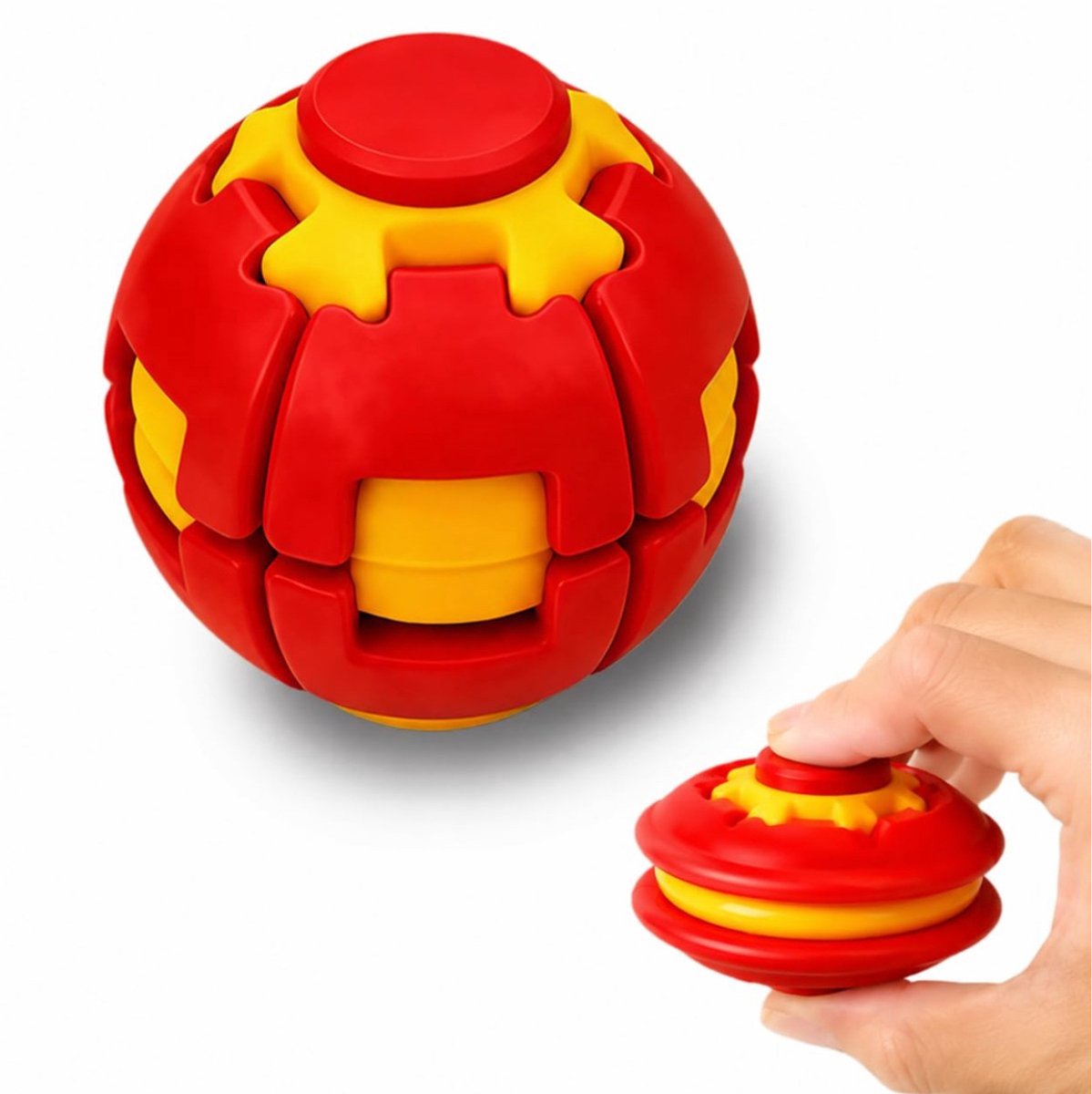 Fidget bal/Spinner Bal/Snel Lager/3D Geprinte Knijpbal Gadgets/Stressverlichting/Kleur Rood