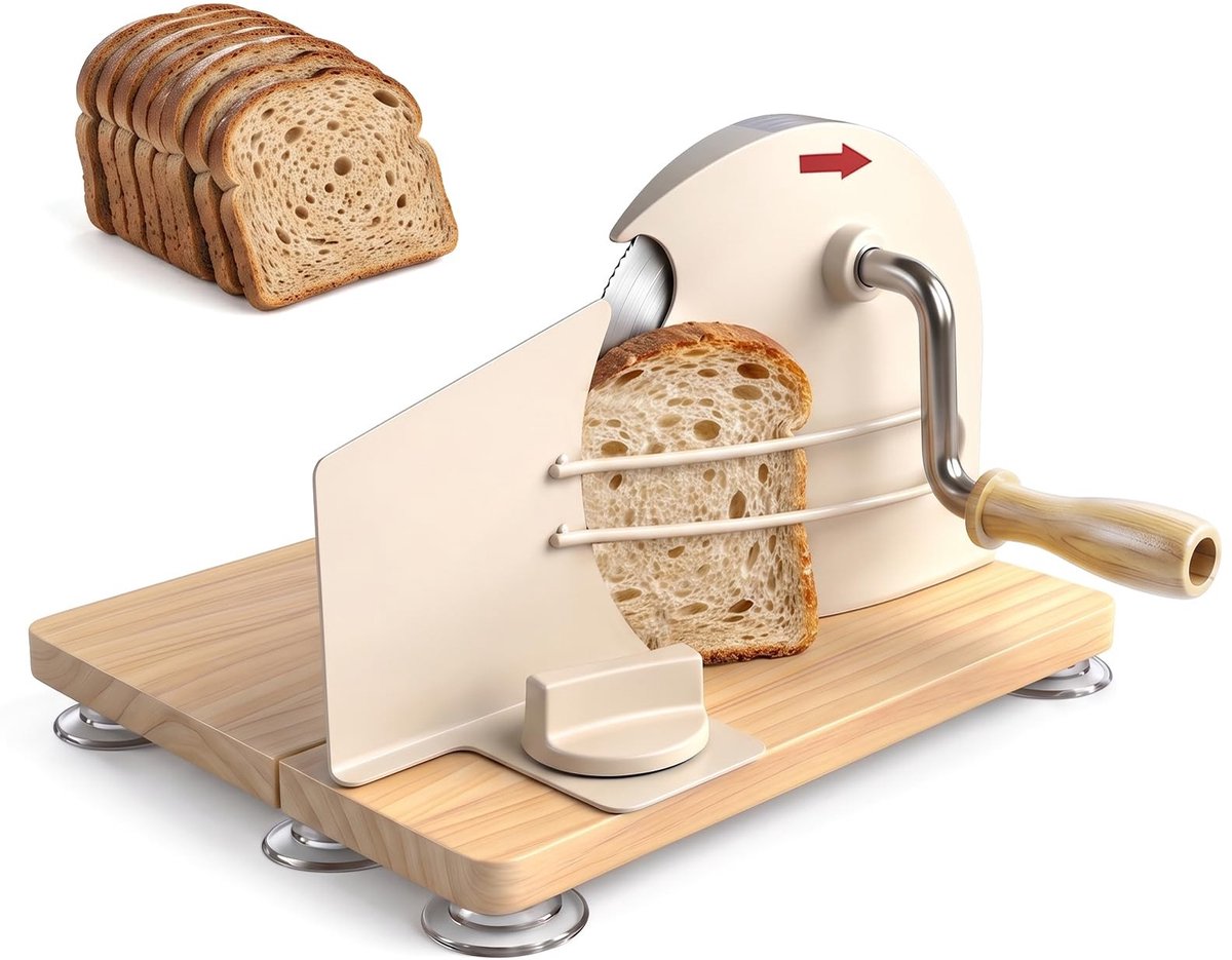 Elzusha - Handmatige Broodsnijmachine met Instelbare Dikte