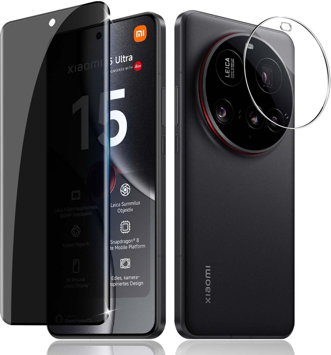 Elzusha - Privacy Screen voor Xiaomi 15 Ultra met Camera Bescherming