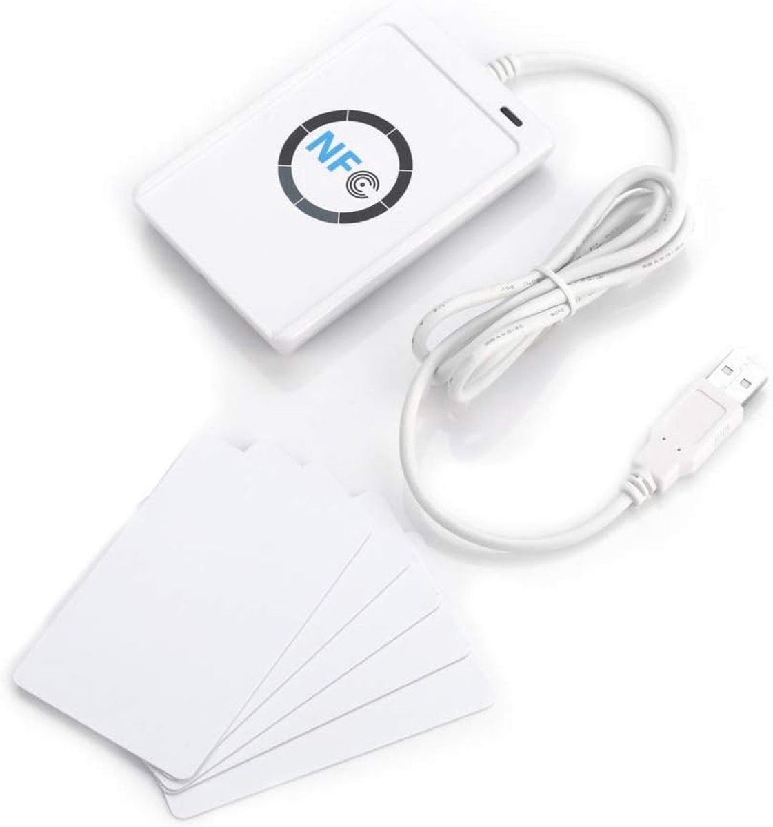 NFC RFID Lezer Schrijver voor IC Kaarten - Programmeerbare ACR122U ISO 14443A/B met Gratis Software in Wit