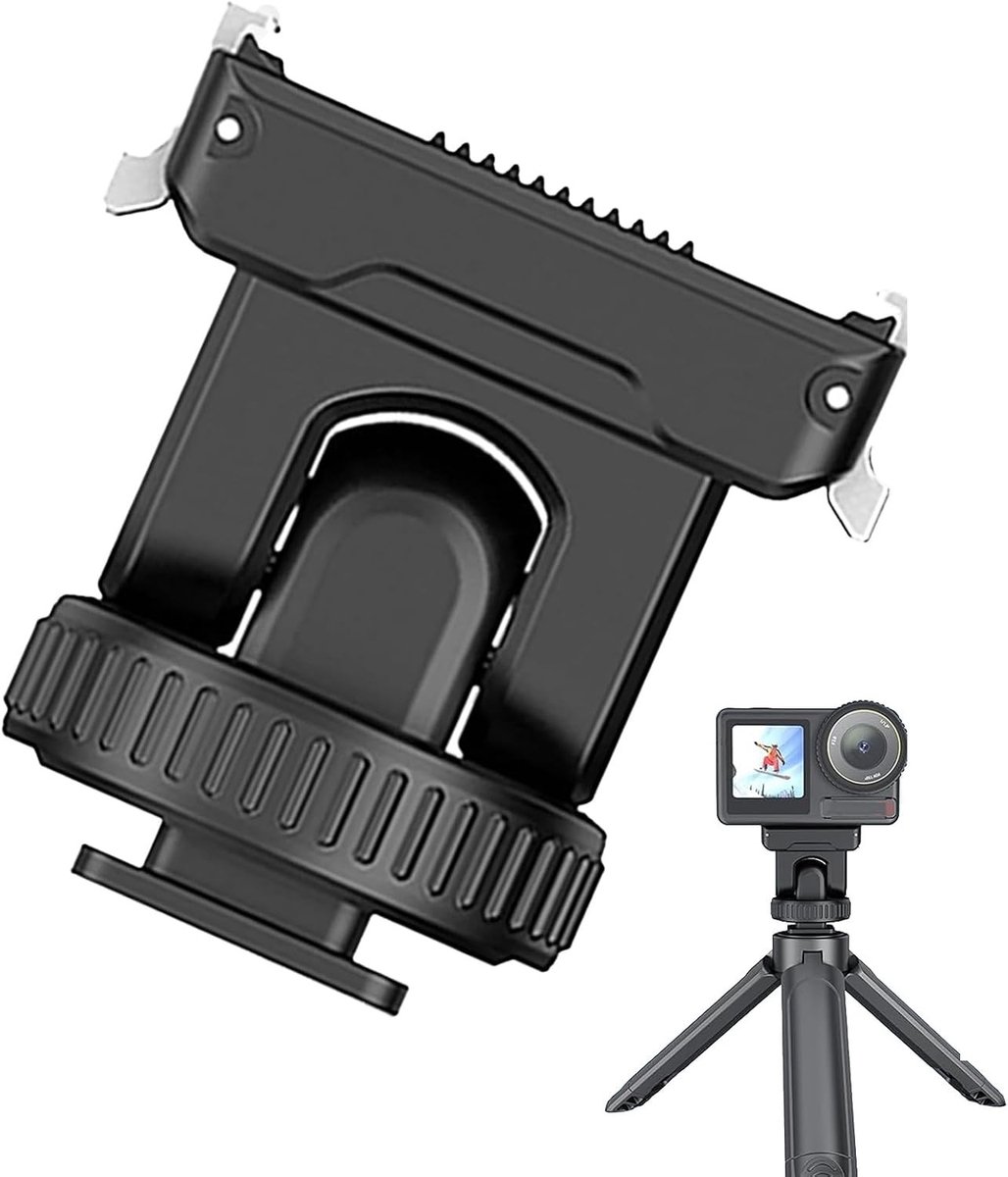 Magnetische Quick Release Basis voor Actiecamera's en Statief, 75° Kanteling, Koud Schoen en 1/4 Inch Bevestiging voor Stabiele Opnames