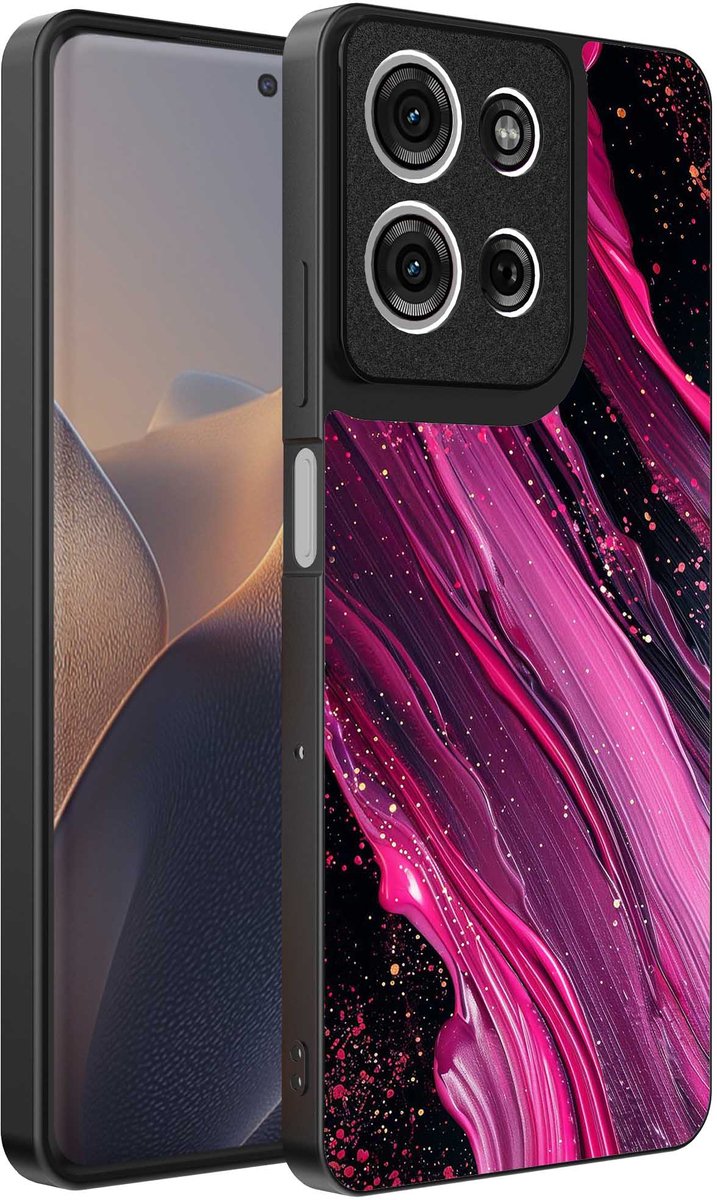Geschikt voor Motorola Edge 60 Fusion Telefoonhoesje met marmer opdruk - TPU backcover case marble design - Paars Roze - Smartphonica geschikt voor Motorola Edge 60 Fusion