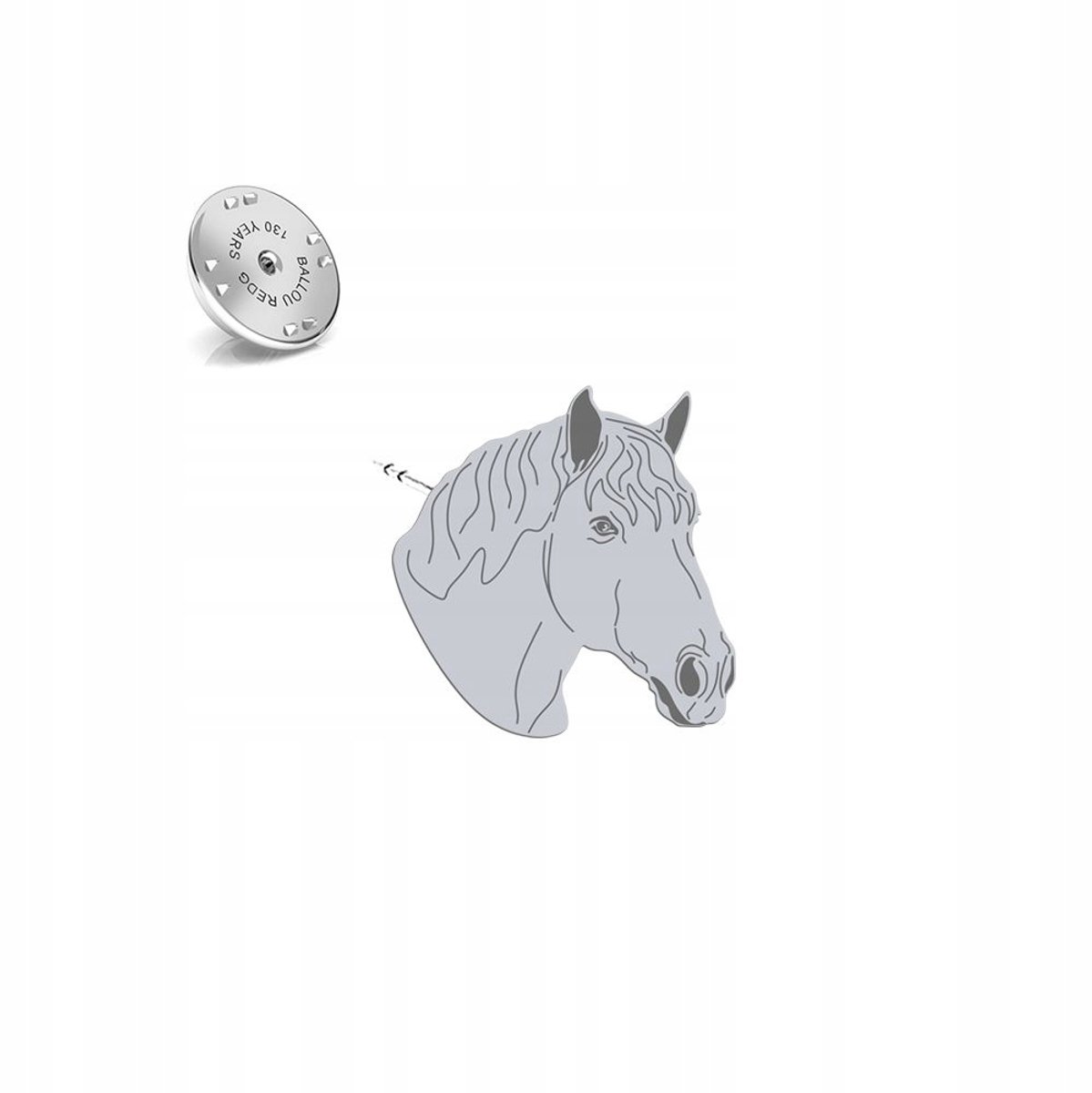 Zilveren Speldpaard Percheron 925 - Uniek Cadeau
