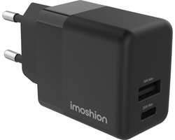 imoshion USB C / USB A Adapter 20W - Oplader - Snellader - USB C Lader - Universeel - Zwart