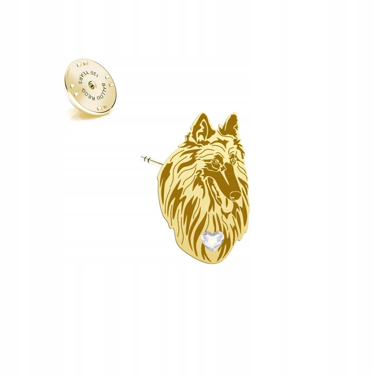 Gouden Brosche Herdershond Tervuren - Zilver 925 Verguld