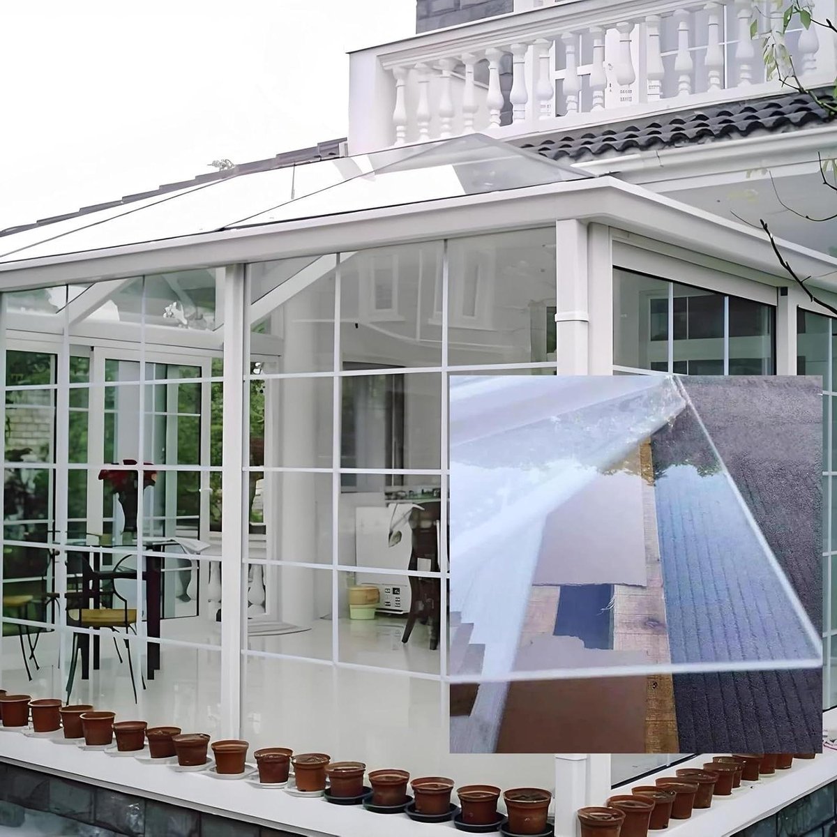 Polycarbonaat platen - Kunststof dakplaten - Tuinhuis afdak - UV-bescherming - 3 stuks - Transparant