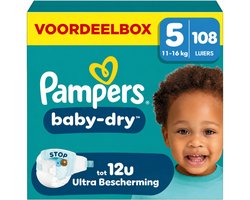 Pampers Baby-Dry Maat 5 Luiers (11-16kg) - 108 stuks - Big Pack - 108 Stuks