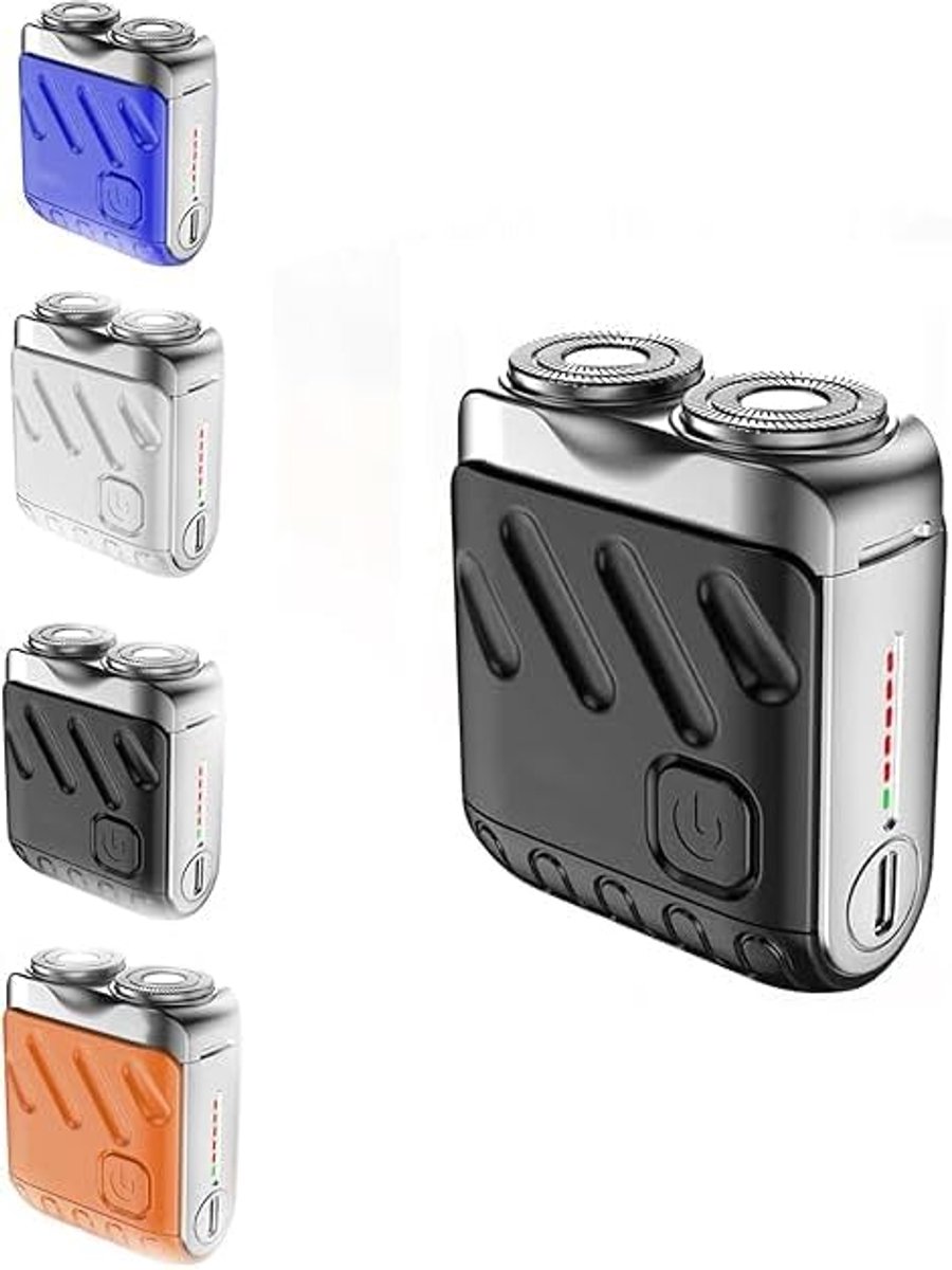 Mini magnetisch scheerapparaat, elektrisch scheerapparaat voor het gezicht van mannen, draagbaar kofferontwerp (Zwart)