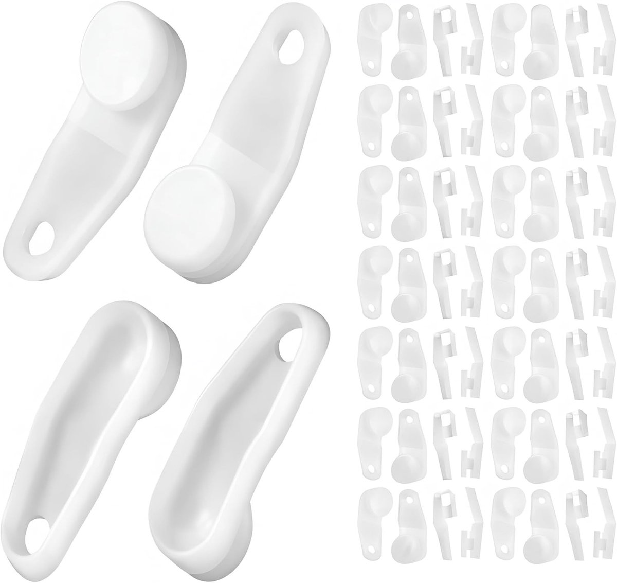 Gordijnrails compleet - Wit - 3,3 x 1,2 cm - Lichtgewicht en Stevig - Voor Raam en Douche
