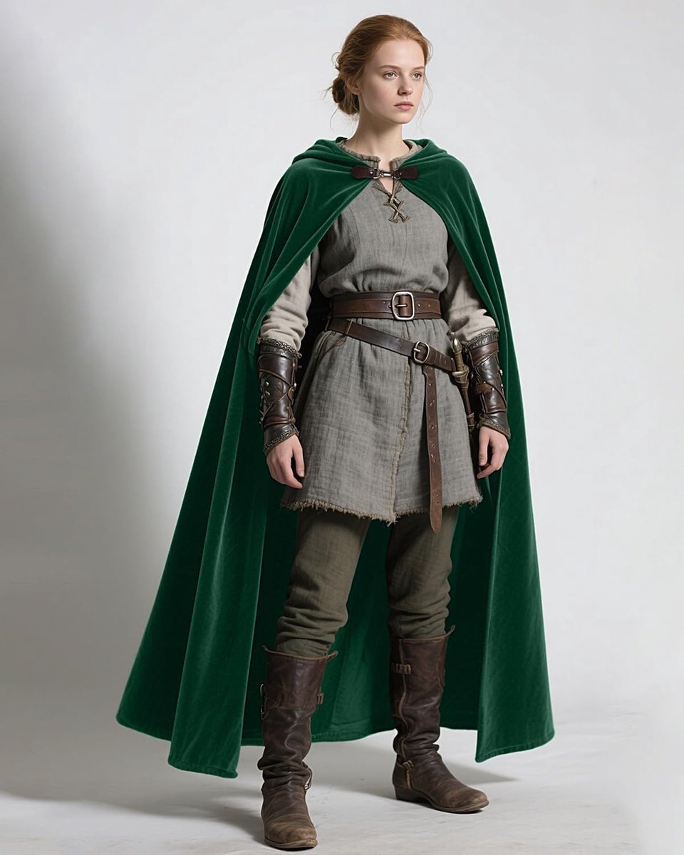 Middeleeuwse Cape met Kap voor Halloween Cosplay - Renaissance Cloak voor Mannen en Vrouwen in Smaragdgroen