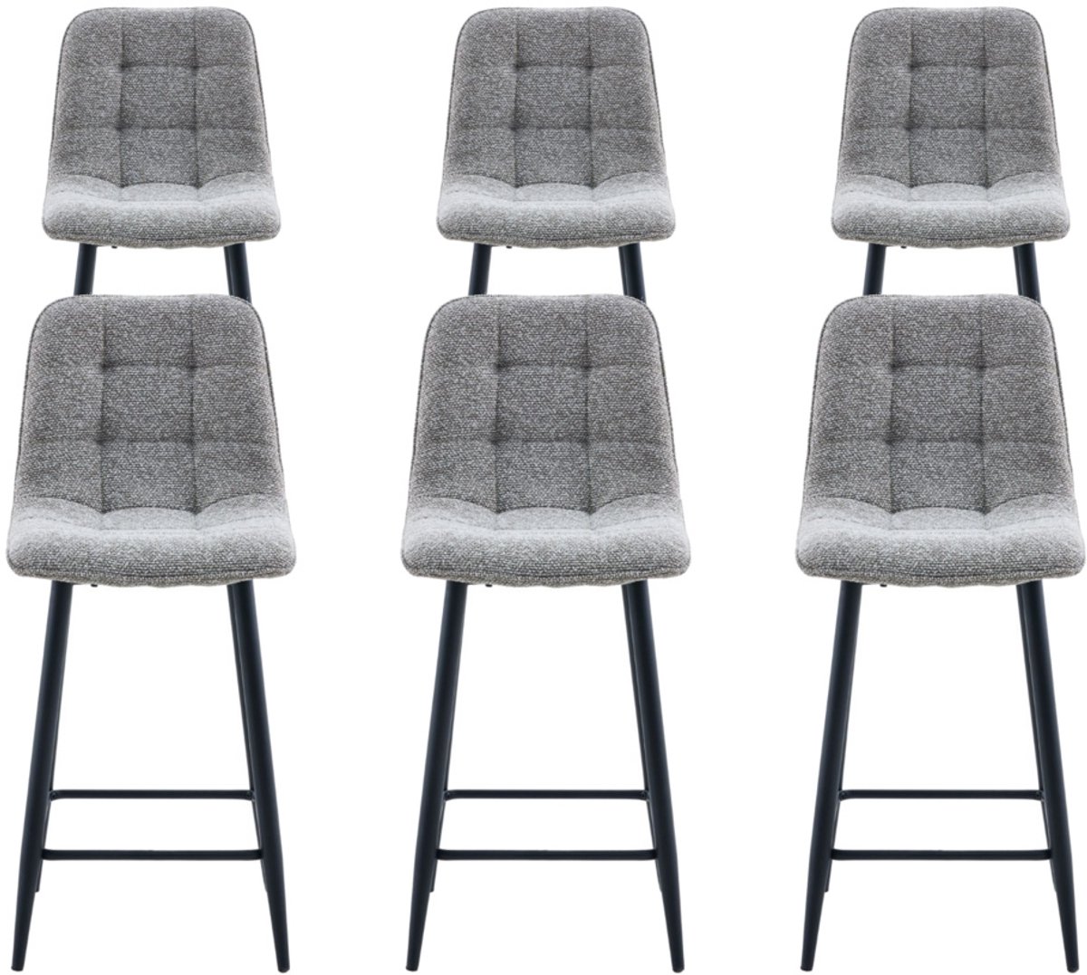 DS4U® - Hugo barkruk 65 cm - Set van 6 - Taupe - Stof