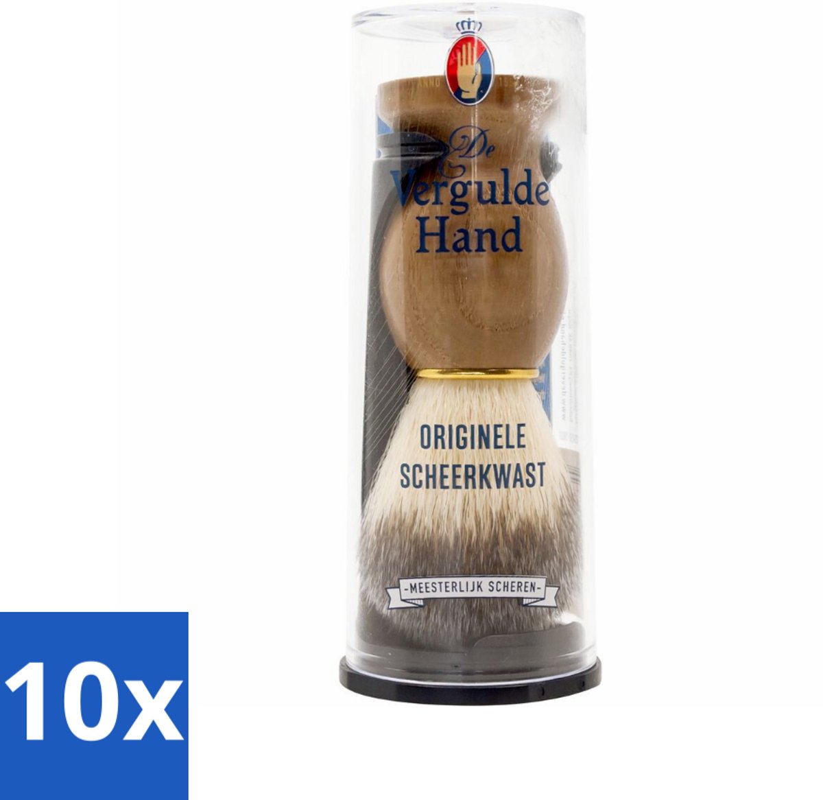 10 x Vergulde Hand Originele Scheerkwast - Scheerkwast - Scheerbeleving - Scheerzeep - Baardharen - Huid Doorbloeding