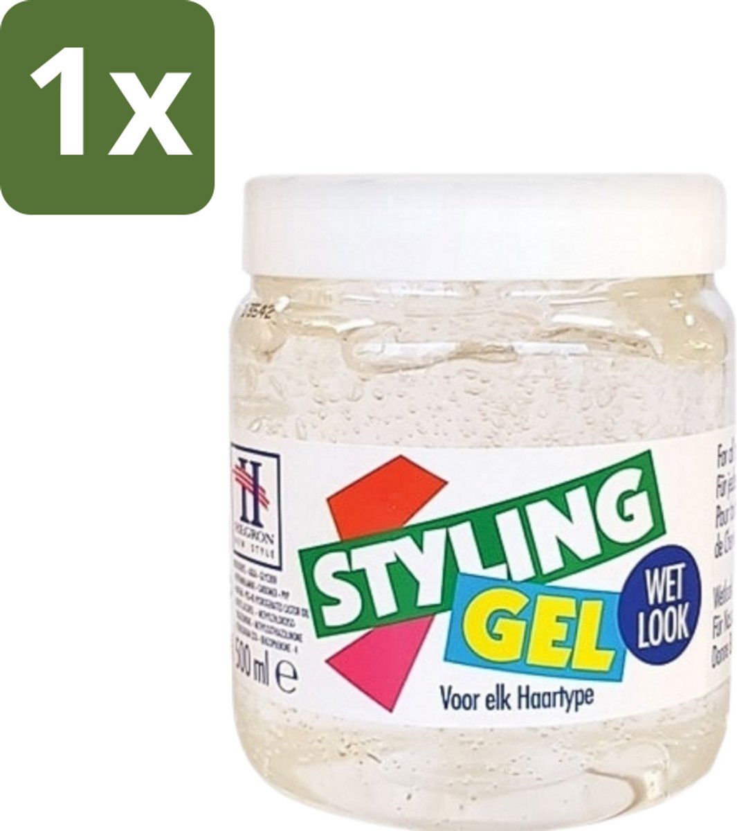 1 x Hegron - Styling Gel - Wetlook Wit - Glanzende Afwerking - 150 ml - Styling Gel - Wetlook Gel - Glans Haar - Haar Fixatie - Haar Stijl