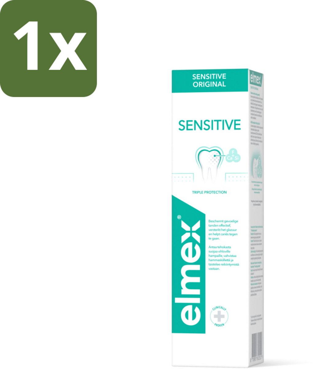 1 x Elmex Tandpasta Sensitive Original 75 ml - Gevoelige Tanden - Tandpasta - Aminfluoride - Cariës - Tandgevoeligheid