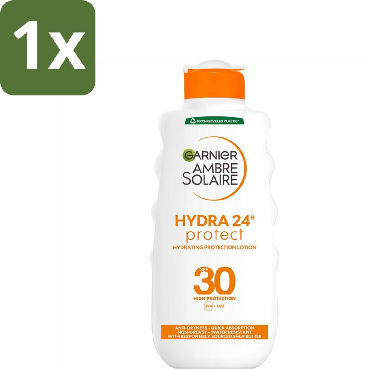 1 x Garnier - Ambre Solaire - Hydraterende Zonnebrand Melk - SPF 30 - 200 ml - Zonnescherm - Zonnebrandmelk - Hydraterende Zonnebrandmelk - SPF 30 - Zonbescherming
