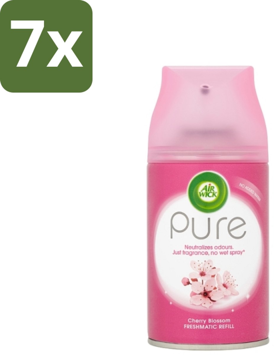 7 x Air Wick - Luchtverfrisser Navulling - Kersenbloesem - Automatische Spray - 250 ml - Kersenbloesem - Geur - Luchtverfrisser - Essentiële Oliën - Geurverspreiding