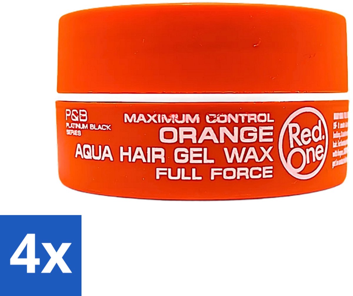 4 x Red One - Haarwax - Aqua Orange - Verfrissende Styling - Voor Sterke Hold & Glanzende Finish - 150 ml - Haarwax - Aqua Orange - Frisse Styling - Stijlvol Haar - Hold