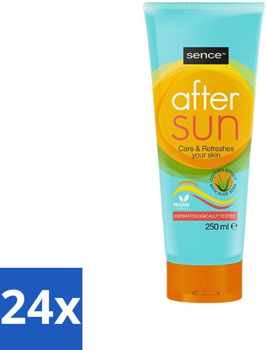 24 x Sence - After Sun - Lotion - Kalmerend - 200 ml - After Sun Lotion - Zonverbrande Huid - Huid Kalmeren - Aloë Vera - Zomerse Teint