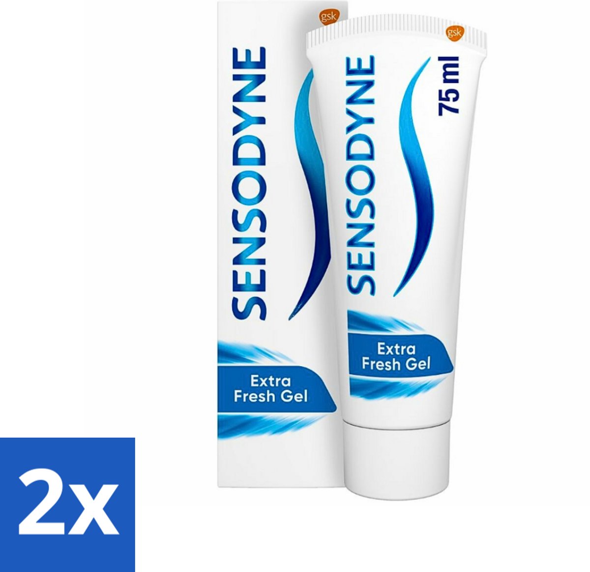 2 x Sensodyne - Tandpasta - Extra Fresh Gel - Voor Gevoelige Tanden - 75 ml - Gevoelige Tanden - Tandpasta - Frisse Mond - Tandplak - Tandbederf