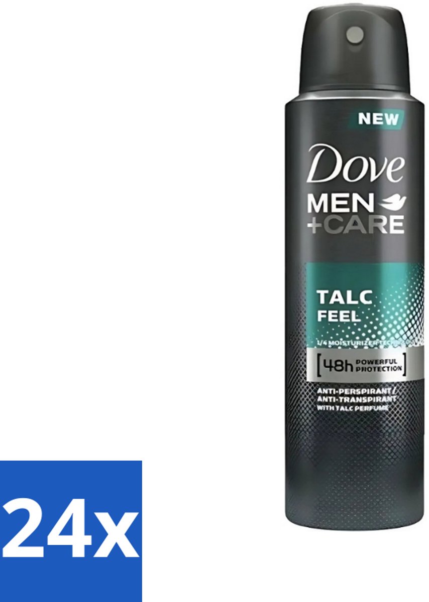 24 x Dove - Deodorant - Men Care Talc Feel - Zachte en verzorgende bescherming - 150 ml - Dove Men+Care - Deodorant Spray - Anti-transpirant - Zweetbehandeling - Frisheid