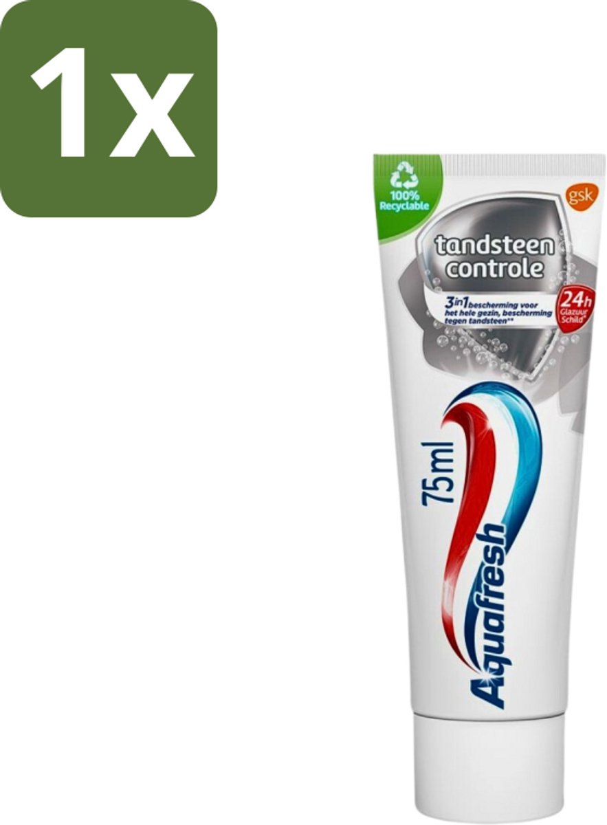 1 x Aquafresh Tandpasta Tandsteen Controle Frisse Adem 75 ml - Tandpasta - Tandsteen - Tandplak - Tanden Beschermen - Tanden Reinigen