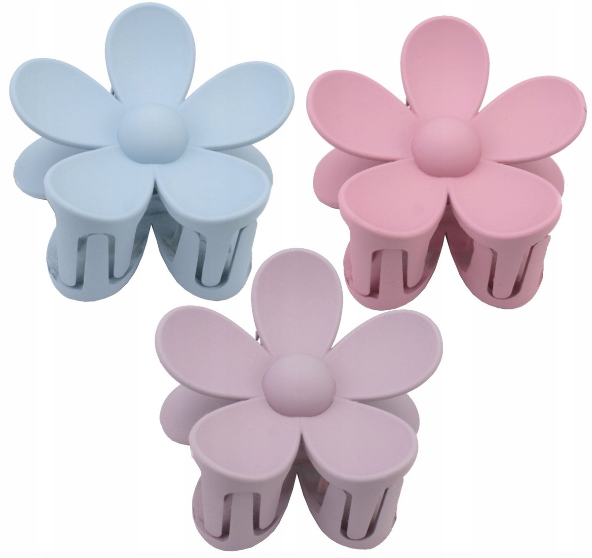 Grote Matte Bloem Haarclip 3 Stuks Set