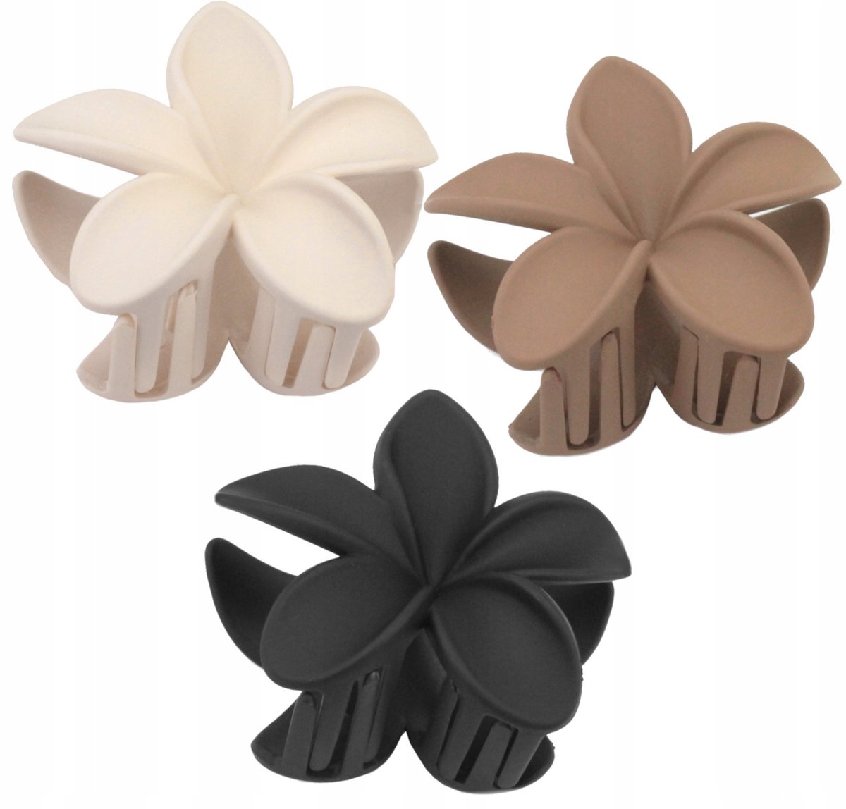 Hawaii Bloemen Haarclip Set - 3 Stuks, 8 cm