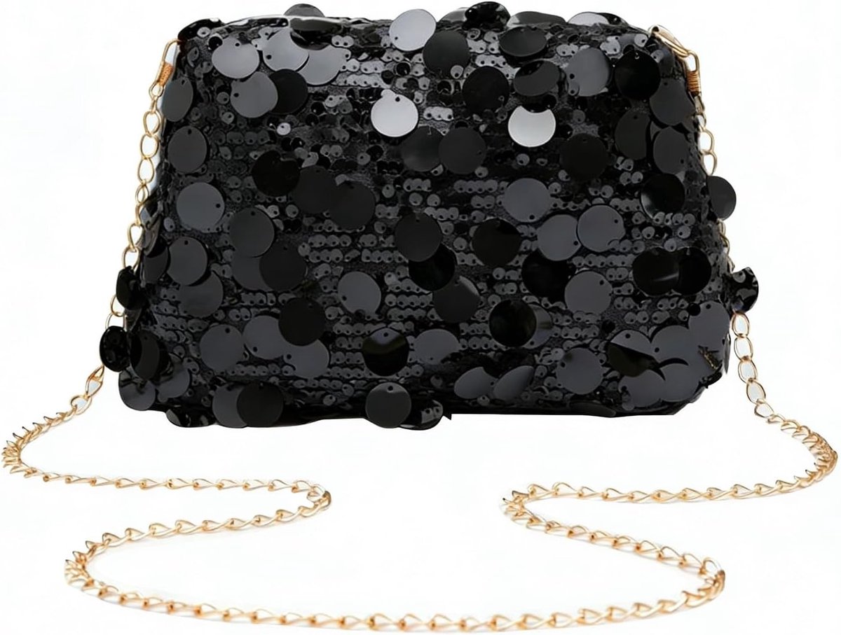 Glinsterende Crossbody Tas voor Dames, Schitterende Schoudertas met Verstelbare Band voor Feest, Prom en Bruiloft