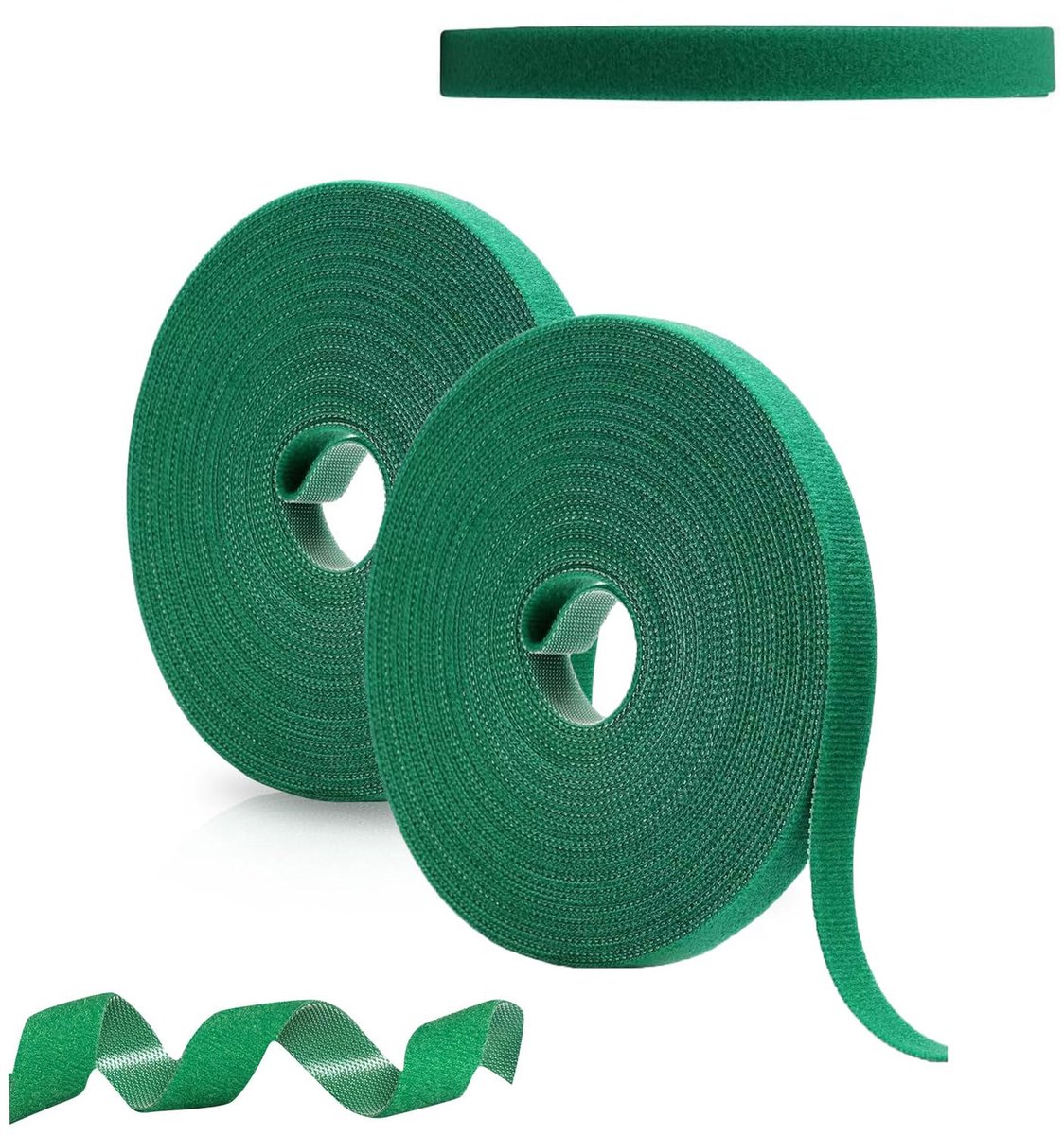 Plantenbinders, klittenband, 52 m, voor planten, 2 stuks, groene tuinplanten, hersluitbaar, plantenband, klittenband - ShopVlot