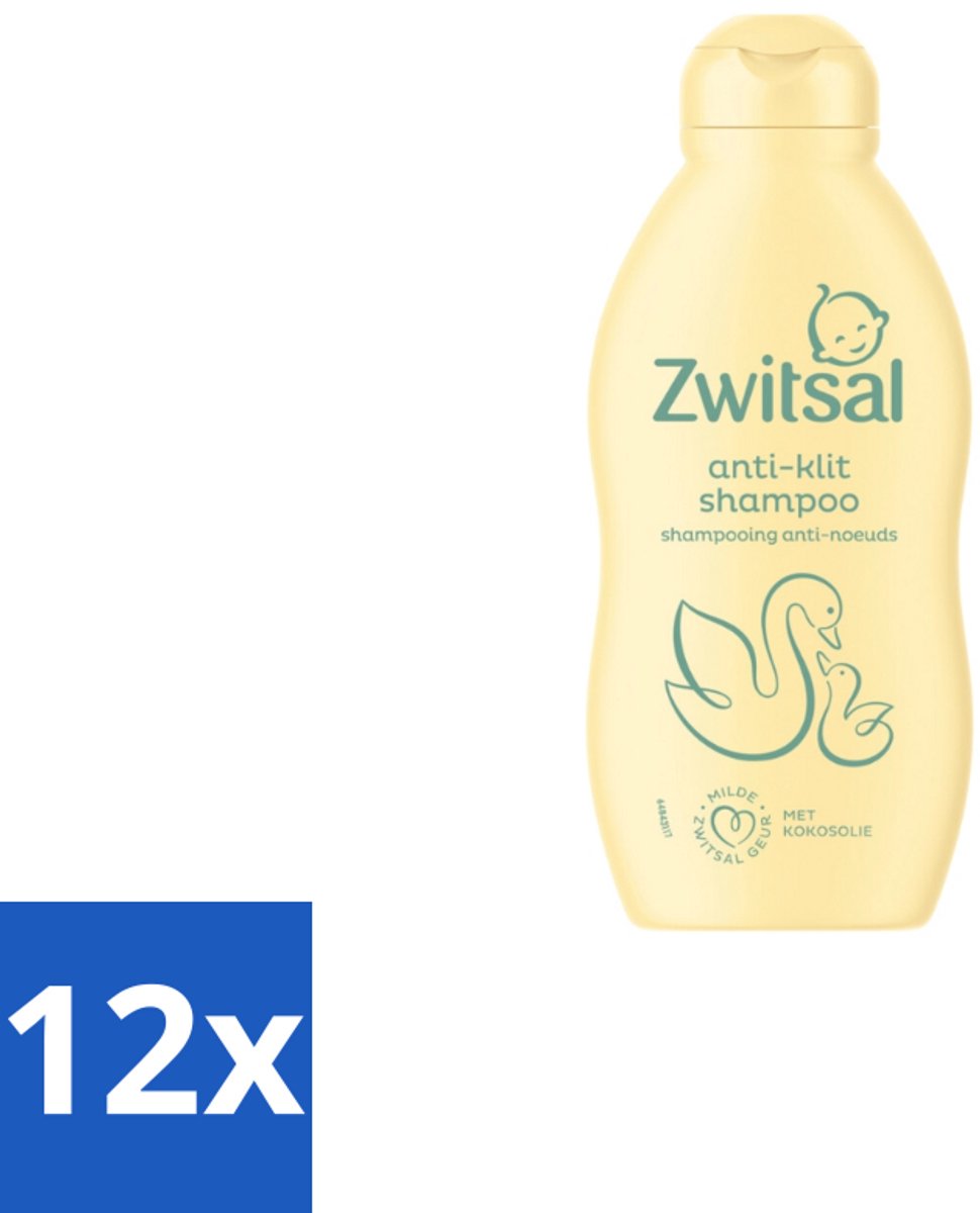12 x Zwitsal Shampoo Anti-Klit 200 ml - Baby Haar Verzorging - Anti-klit Shampoo - Zwitsal Baby Shampoo - Babyhuid Verzorging - Zwitsal Anti-klit