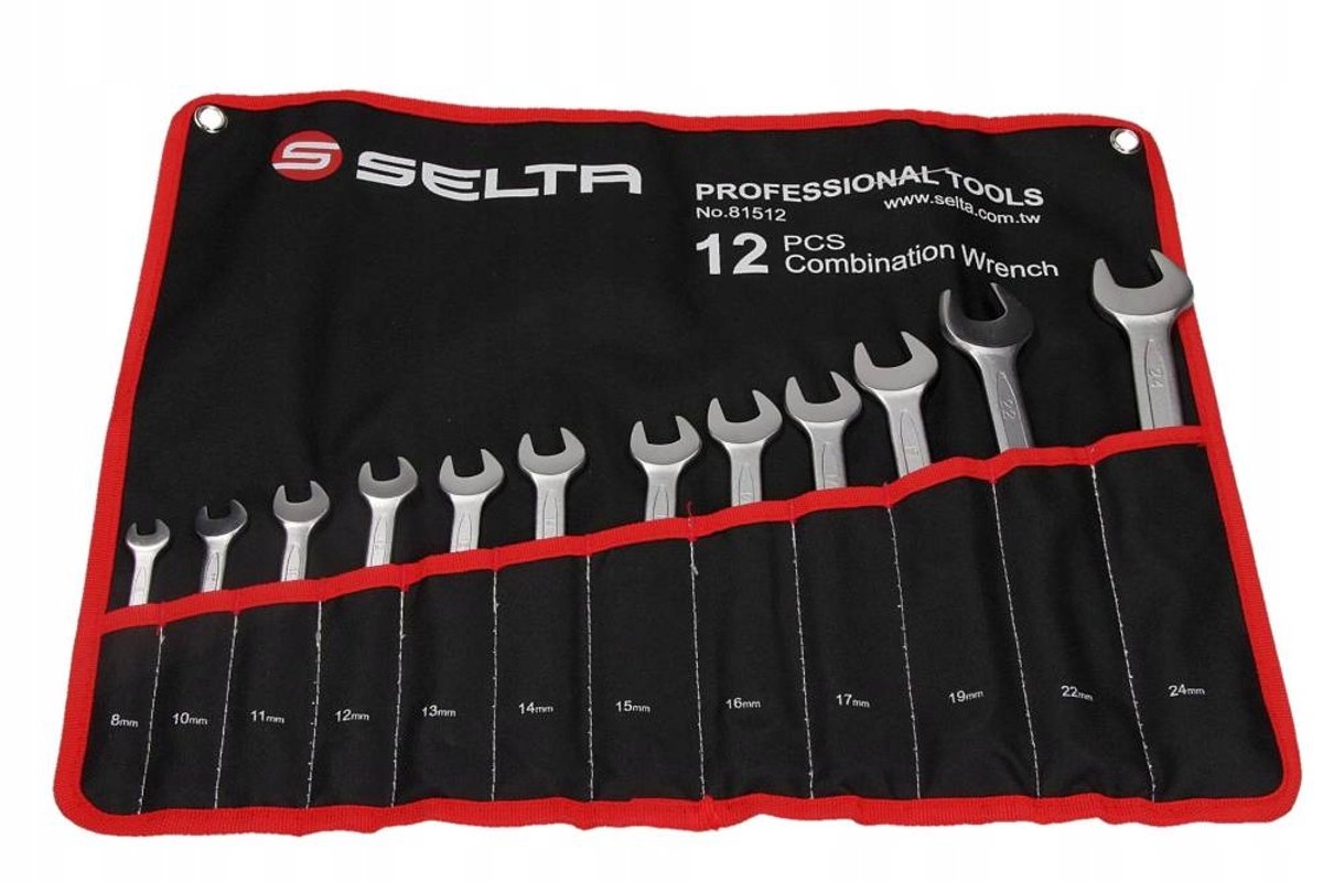 Set ringsleutels 12-delig 8-24 mm met etui