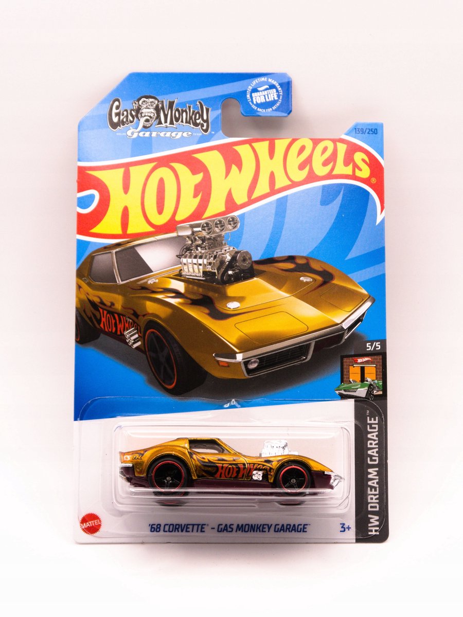 Merkloos '68 Corvette Gas Monkey Garage Speelgoedauto, Schaal 1:64
