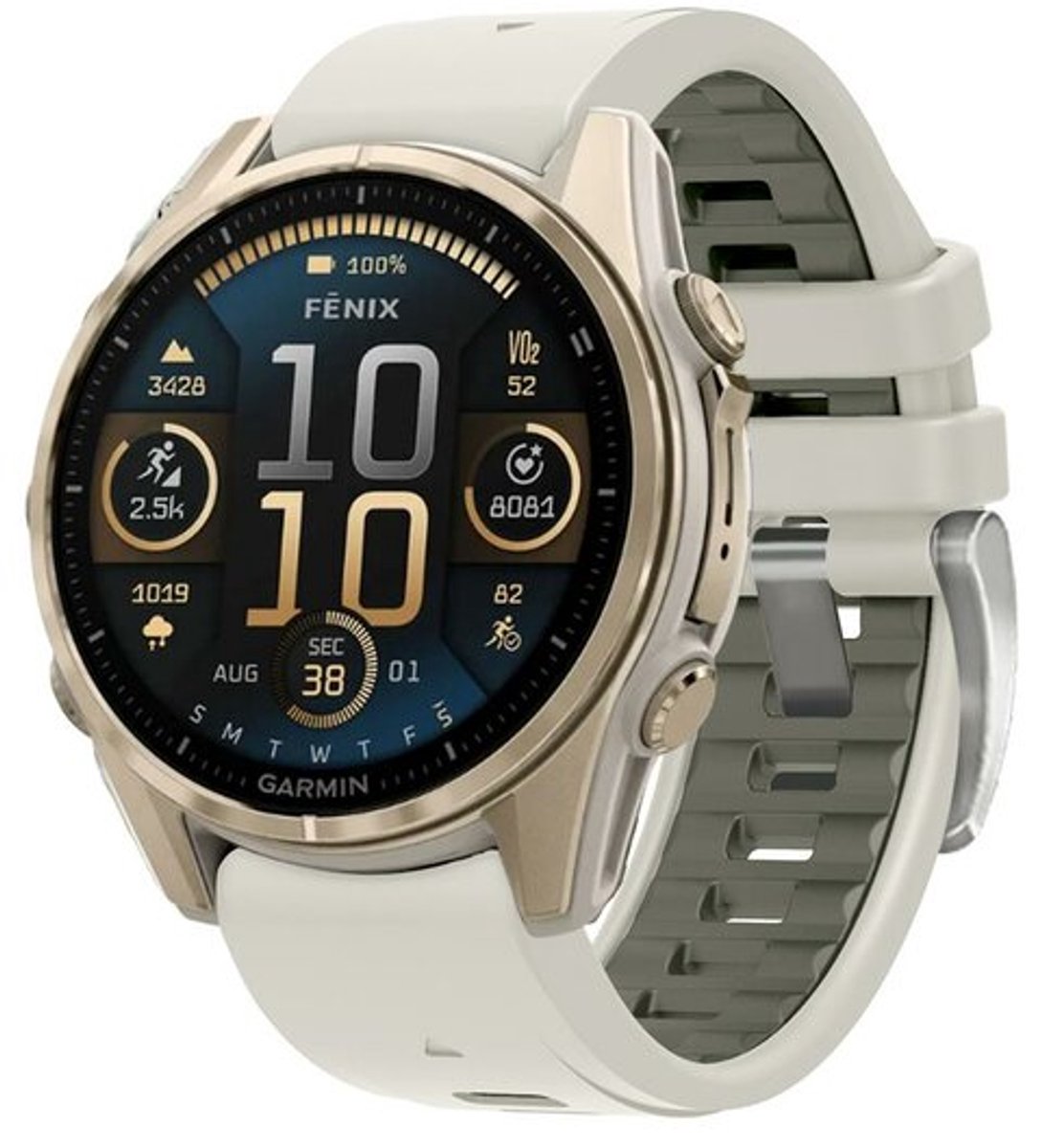 By Qubix - Geschikt voor Garmin bandje - 20mm Quickfit - Siliconen bandje - Zandgrijs - Geschikt voor Garmin Fenix 9 / 9 pro - 43mm