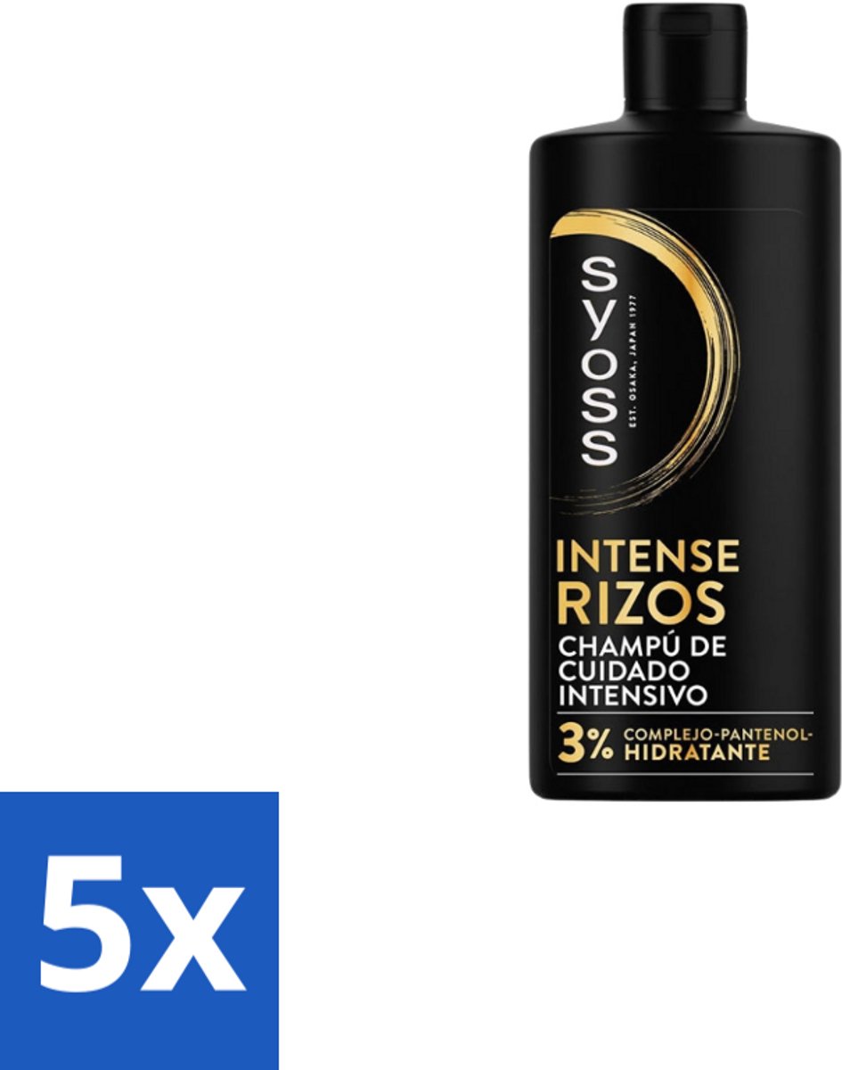 5 x Syoss – Shampoo – Rizos Pro – 440 ml - Krullend Haar - Golvend Haar - Pluisvrij Haar - Definitie Krullen - Veerkracht Haar