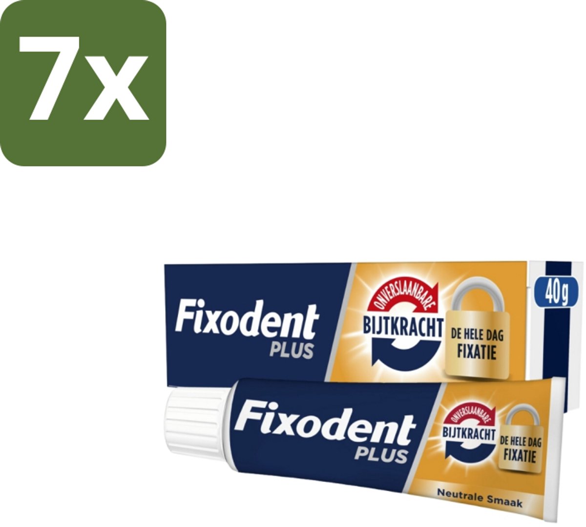 7 x Fixodent Kleefpasta Plus Dual Power 40 gr - Kleefpasta Kunstgebit - Onverslaanbare Bijtkracht - Kunstgebit Fixatie - Bijtkracht Kunstgebit - Kunstgebit Comfort